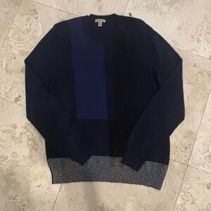 Burberry Men's Dark Blue and Gray Crewneck Sweater size large